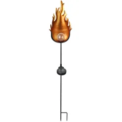 33472 LED-solcellelampe med metalflamme