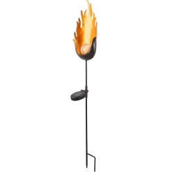 33472 LED-solcellelampe med metalflamme