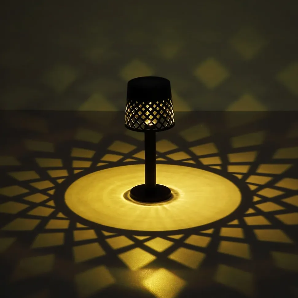 36631 solcelle-bordlampe, batteri, IP44, sort