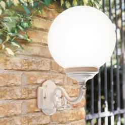 1130 udendørs væglampe, kugleskærm, hvid