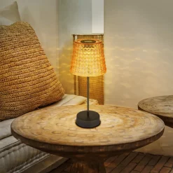 36634-2A solcelle-bordlampe, 2 stk, sort/ravgul