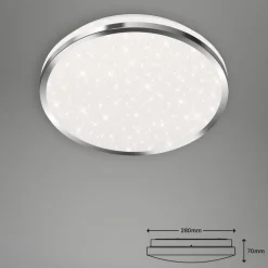 Acorus LED-loftslampe, IP44, stjernedekor, Ø 28 cm