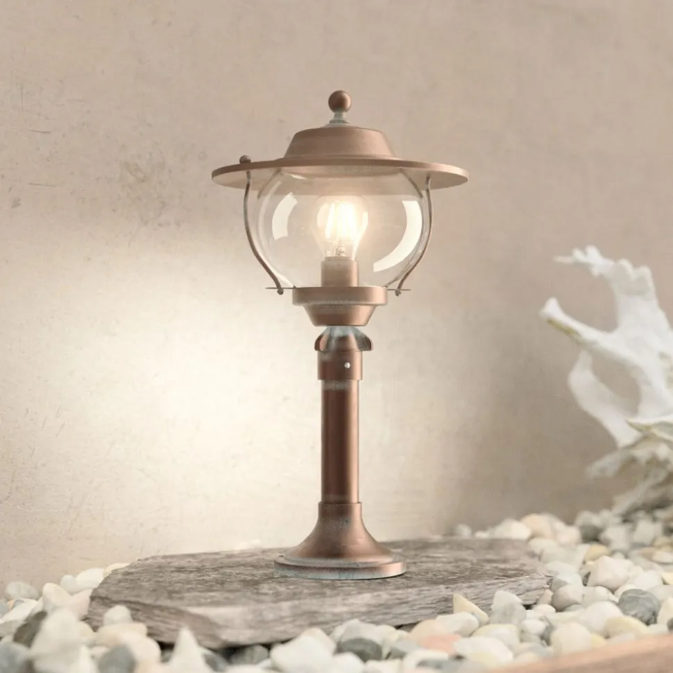 Adessora sokkellampe, messing, glas, højde 48 cm