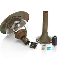 Adessora sokkellampe, messing, glas, højde 48 cm