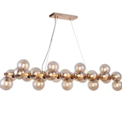 Aflang Dallas hængelampe, guldfarvet