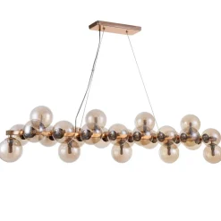 Aflang Dallas hængelampe, guldfarvet