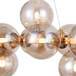 Aflang Dallas hængelampe, guldfarvet