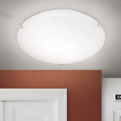 Agada loftslampe, opalglas, krom, 40 cm