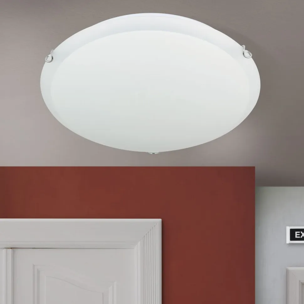 Agada loftslampe, opalglas, krom, 40 cm