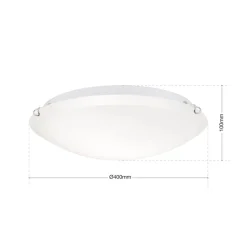 Agada loftslampe, opalglas, krom, 40 cm