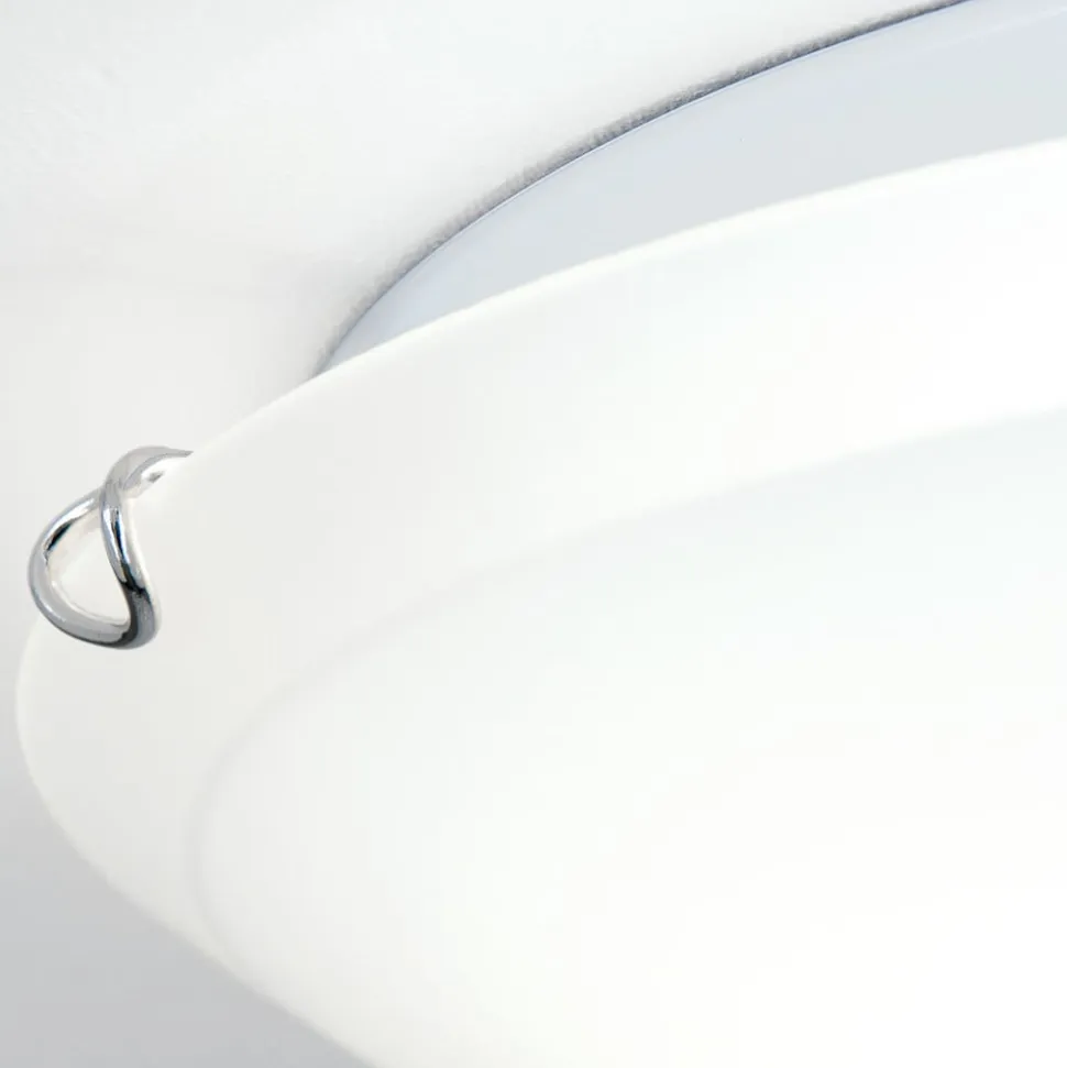 Agada loftslampe, opalglas, krom, 40 cm