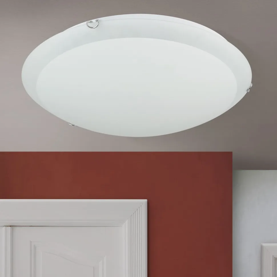 Agada loftslampe, opalglas, krom, 50 cm