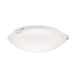 Agada loftslampe, opalglas, krom, 30 cm