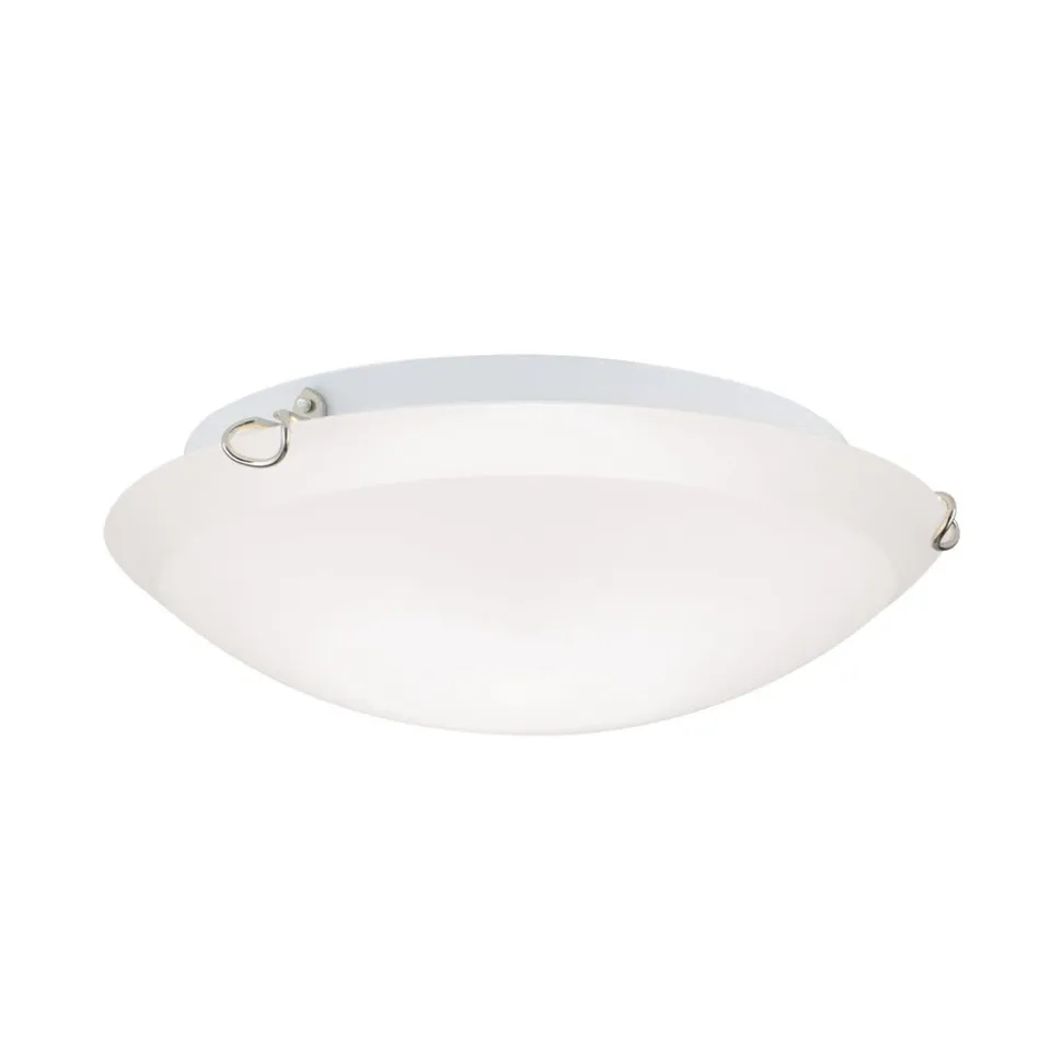 Agada loftslampe, opalglas, krom, 30 cm