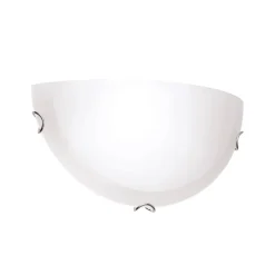 Agada væglampe, opalglas, krom, halvcirkelformet