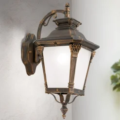 Aiko udendørs væglampe, antik finish, pendel