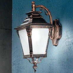 Aiko udendørs væglampe, antik finish, pendel