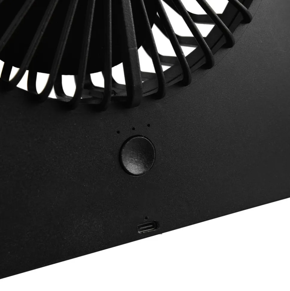 Akku-bordventilator Breezy, sort, støjsvag