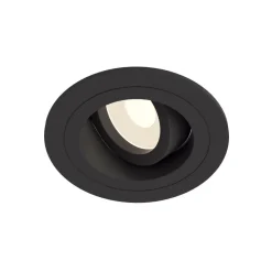Akron indbygningslampe, justerbar, rund, sort