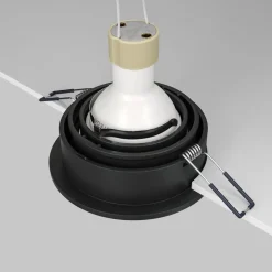 Akron indbygningslampe, justerbar, rund, sort