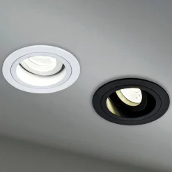 Akron indbygningslampe, justerbar, rund, hvid