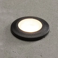 Aldo LED indbygningslampe, rund sort/klar 3.000 K