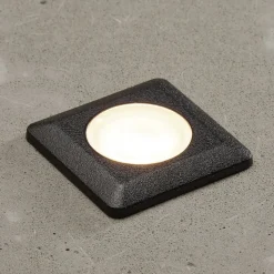 Aldo LED indbygningslampe kantet sort/klar 3.000 K