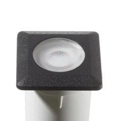 Aldo LED indbygningslampe kantet sort/klar 3.000 K