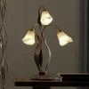 Alga bordlampe, 3 lyskilder, jern, glas, florentinsk