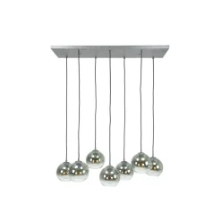 Allessandra hængelampe, 7 lyskilder, Ø 18 cm, røgfarvet grå, glas