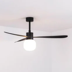 Amelia Ball loftventilator, LED-lampe, sort