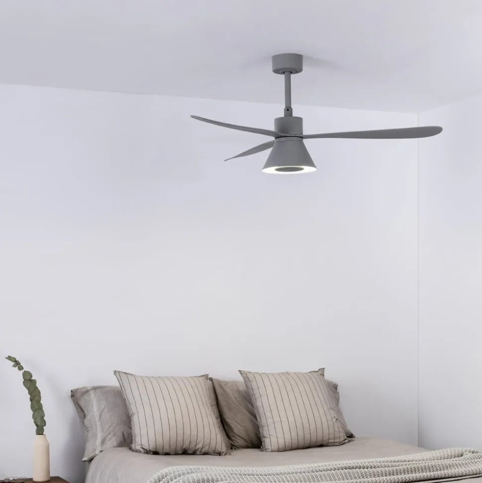 Amelia Cone loftventilator, LED-lampe, grå