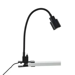 Andres bordlampe med klemme, fleksibel hals, sort