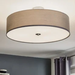 Andria loftslampe i tekstil, 60 cm, lysegrå