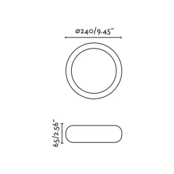 Anga udendørs loftlampe, mørkegrå, beton, Ø 24 cm