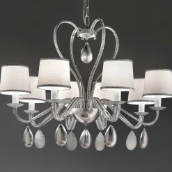 Anouk lysekrone med 8 lyskilder, sølv