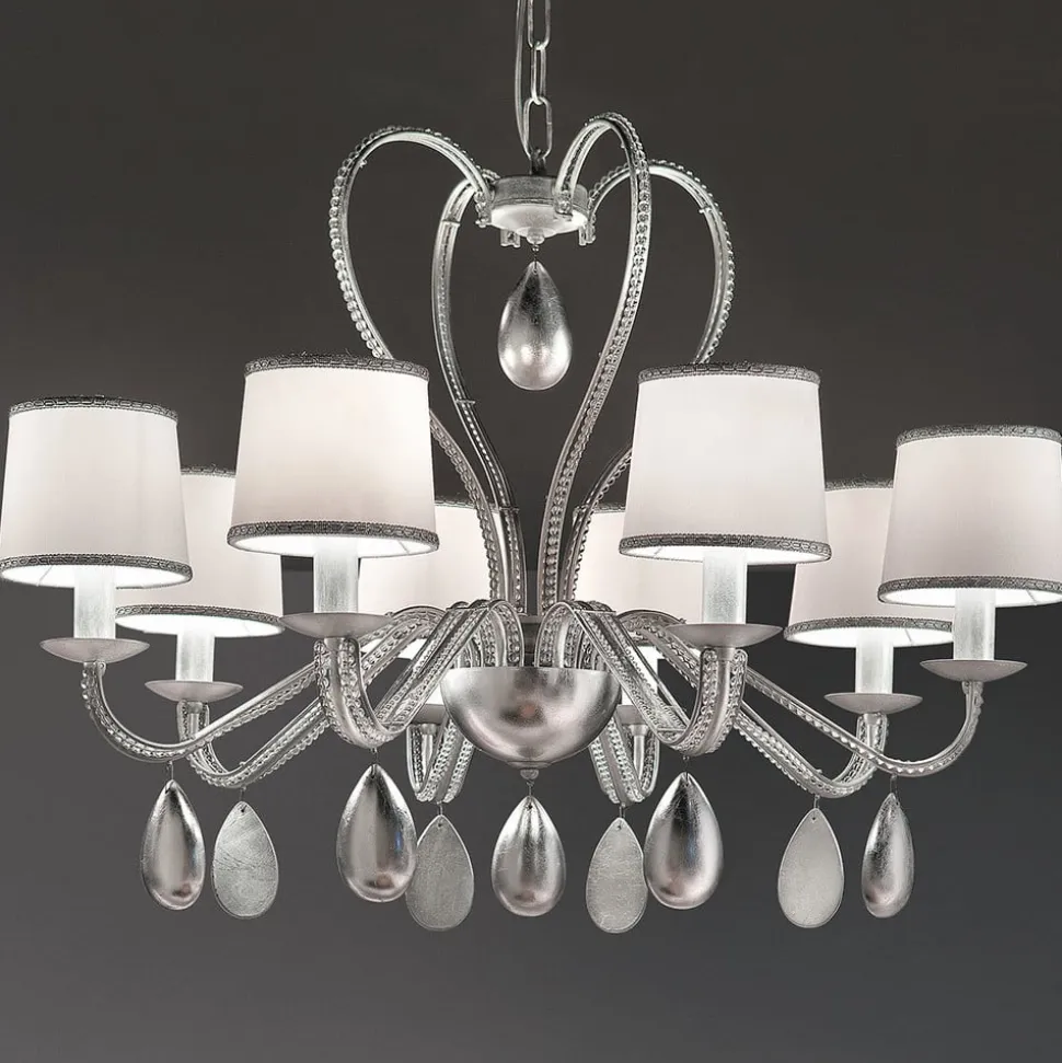 Anouk lysekrone med 8 lyskilder, sølv