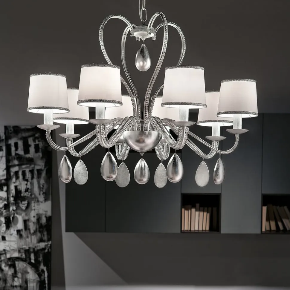 Anouk lysekrone med 8 lyskilder, sølv
