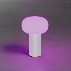 Antibes LED-bordlampe, IP54, batteri, RGBW, hvid