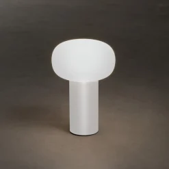 Antibes LED-bordlampe, IP54, batteri, RGBW, hvid