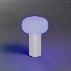 Antibes LED-bordlampe, IP54, batteri, RGBW, hvid