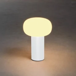 Antibes LED-bordlampe, IP54, batteri, RGBW, hvid