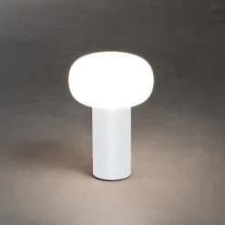 Antibes LED-bordlampe, IP54, batteri, RGBW, hvid