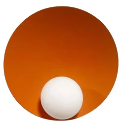 Aphrodite væglampe, orange, Ø 33 cm, metal, G9