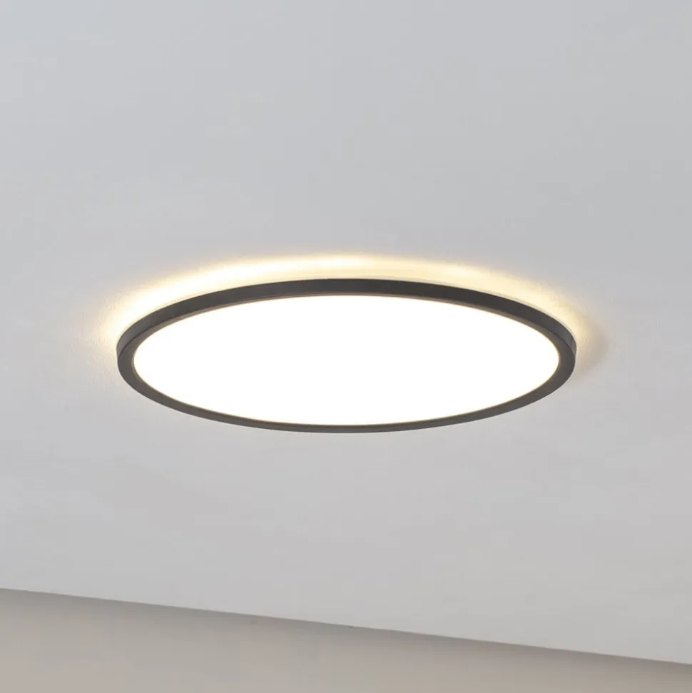 Aqua LED-panel, Ø 40 cm, sort, metal/plast, CCT dæmpbar