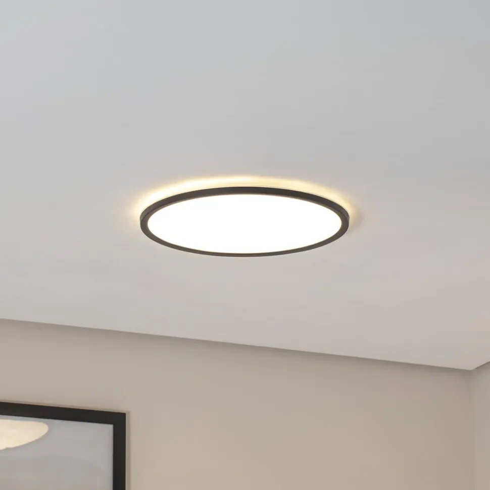 Aqua LED-panel, Ø 40 cm, sort, metal/plast, CCT dæmpbar