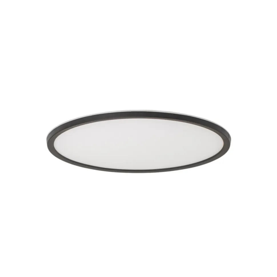 Aqua LED-panel, Ø 40 cm, sort, metal/plast, CCT dæmpbar