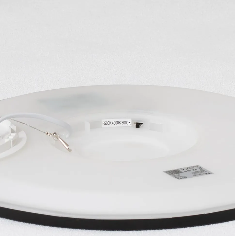 Aqua LED-panel, Ø 40 cm, sort, metal/plast, CCT dæmpbar