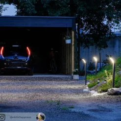 Arcchio Advik LED-vejlampe, 100 cm, antracit, sensor, IP54