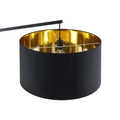 Arcchio buelampe Mossa, 200 cm, sort-guld, tekstil